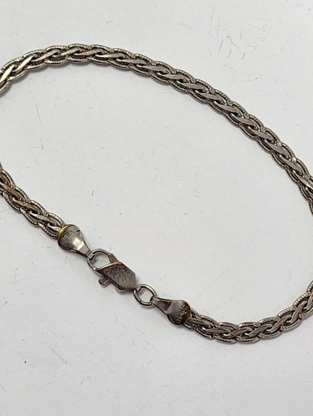 Antique Vintage Sterling Silver 925 Byzantine Bracelet